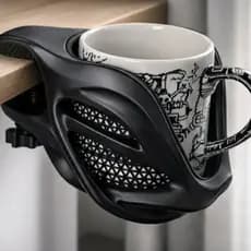 Suporte de Xícara para Mesa Gamer/Home Office – Porta Caneca Lateral com Fixação | Mais Espaço e Praticidade
