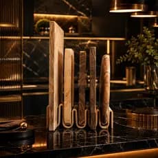 Suporte Organizador Para Tábuas de Corte Premium | Porta Tábuas Moderno Luxo para Cozinha Bancada