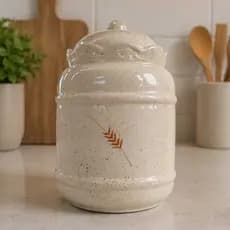 Pote G Porta Mantimentos com Tampa Cozinha em Cerâmica 2,6L Pintura Feita à Mão
