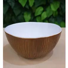 Tigela Bowl Decorada Formato de Coco em Cerâmica