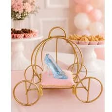 Carruagem Decoração de Festa Aniversário Casamento Enfeite Centro de Mesa Lembrancinha Cinderela Princesas Mêsversário