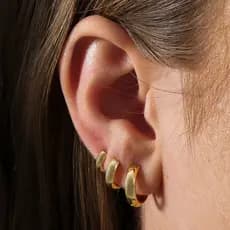 Trio de Argolinhas Banhado a Ouro 18k