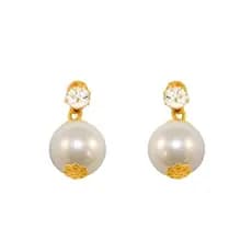 Brincos Pérolas com Zircônia Folheado Ouro 18k