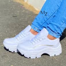 Estilo Garantido: TENIS ADULTO PLATAFORMA FEMININO em Promoção com Sola Tratorada, Confortável