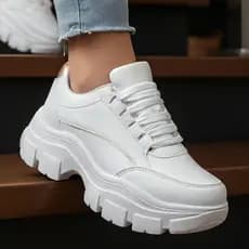 Estilo Garantido: TENIS ADULTO PLATAFORMA FEMININO em Promoção com Sola Tratorada, Conforto Incrível! confortável