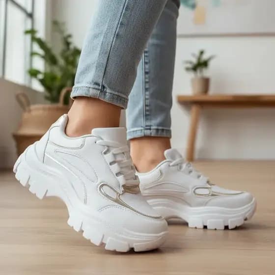 Tênis feminino Confortável Casual Plataforma Resistente Estilo Versátil Moderno