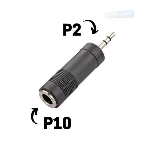 Adaptador P10 x P2 [P10 Fêmea x P2 Macho]