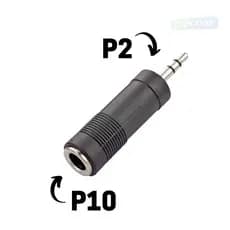 Adaptador P10 x P2 [P10 Fêmea x P2 Macho]
