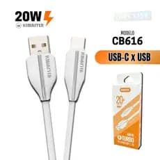Cabo USB-C Type-C Tipo-C de Carregamento e Dados Turbo 20W 5A Original Kimaster CB616