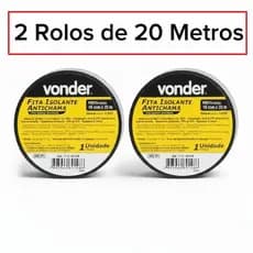 Kit 2 Fita Isolante Vonder Antichama 19mm X 20m Preta 750v