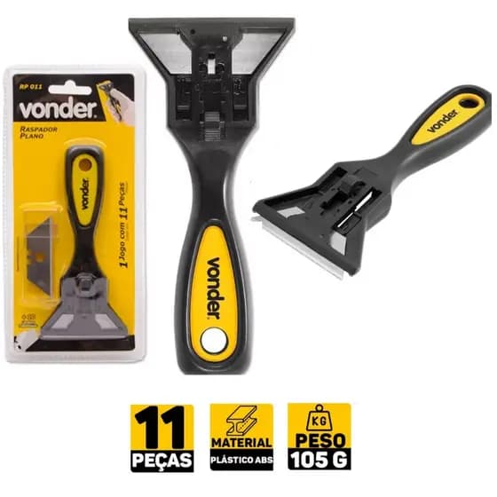 Raspador Plástico Retrátil Com 10 Lâminas ou  20 Lâminas Rp011 - Vonder