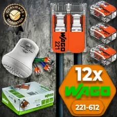 Conector de Fio Elétrico Wago 221-612 Wago Emenda Chuveiro 6mm 41A Conexão Automática Kit 12 Peças