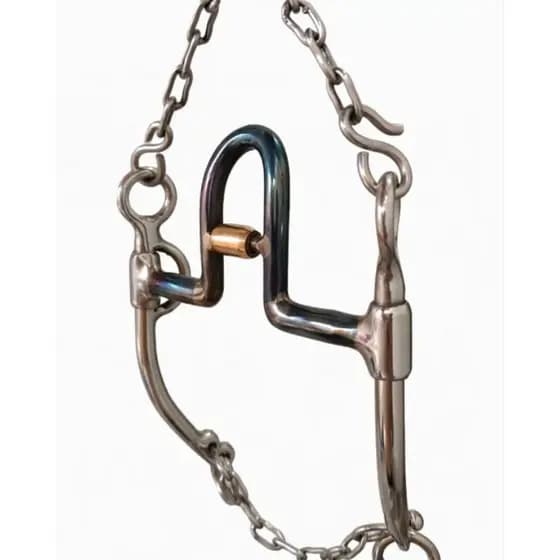 Bridea cavalo freio bridão inox vaquejada quarto de milha bocal alto