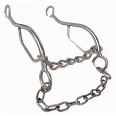 freio  inox bridao levantador com bocal de corrente e de bronze para cavalos