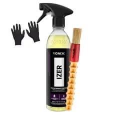 Kit Izer Vonixx Descontaminante Ferroso Limpa Rodas Fuligem + Pincel e Luva Descartavel