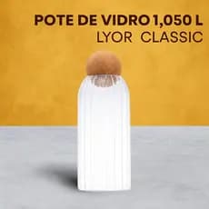 Pote de Vidro Borossilicato 1,050L Lyor Classic Tampa Esfera de Rolha Armazenamento Premium para Grãos e Temperos