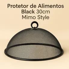 Protetor de Alimentos Black 30cm Mimo Style AP30X com Tela para Cobrir Pratos Evitar Insetos