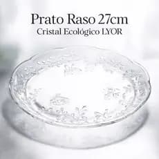Prato Raso Luxo New Butterfly 27cm Cristal Ecológico Lyor para Jantar Sobremesa Mesa Posta Elegante Decorativo