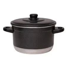 Panela Banho Maria 3 em 1 Multiuso Cuscuz e Pudim a Vapor Preto