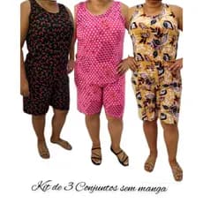 KIT 3 Conjuntos de Liganete Sem Manga