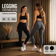 Calça Legging Básica Feminina Cintura Alta Suplex Grossa Academia Zero Transparência