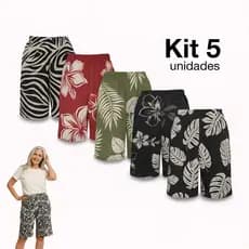 Kit Bermuda de Liganete Para Senhoras Feminino Confortáveis Leves Fresquinhas