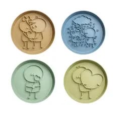 Kit com 4 Cortadores para Biscoito para Confeitaria e Artesanato Dia dos Namorados Bonequinhos do Amor CT12449