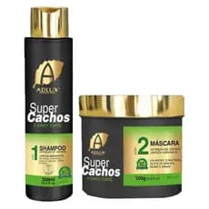 KIT SUPER CACHOS 2 PASSOS MANUTENÇÃO CAPILAR ADLUX CACHOS DEFINIDOS E VOLUMOSOS HIDRATAÇÃO