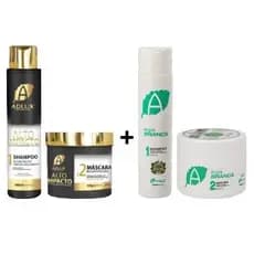 KIT CRESCIMENTO SAUDAVEL E NUTRIÇÃO ADLUX KIT ALTO IMPACTO + KIT ARGILA BRANCA MANUTENÇÃO CAPILAR REPOSIÇÃO LIPIDICA