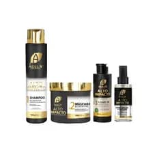 KIT ALTO IMPACTO 4 PASSOS ADLUX MANUTENÇÃO CAPILAR HIDRATAÇÃO RECONSTRUÇÃO TRATAMENTO SHAMPOO MASCARA LEAVE IN ÓLEO