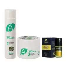 KIT HOME CARE ADLUX ARGILA BRANCA 2 PASSOS + OLEO ARGAN MARROCOS 10 ML MANUTENÇÃO CAPILAR TRATAMENTO CAPILAR HIDRATAÇÃO
