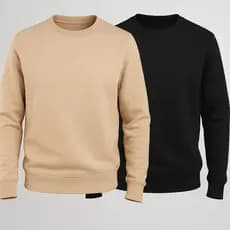 Kit 2 Moletom Gola Careca Masculino e Feminino Algodão Blusa de Frio Liso sem Estampa