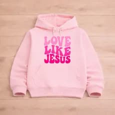Moletom Infantil Love Like Jesus com Capuz Canguru Quentinho Estampa Premium