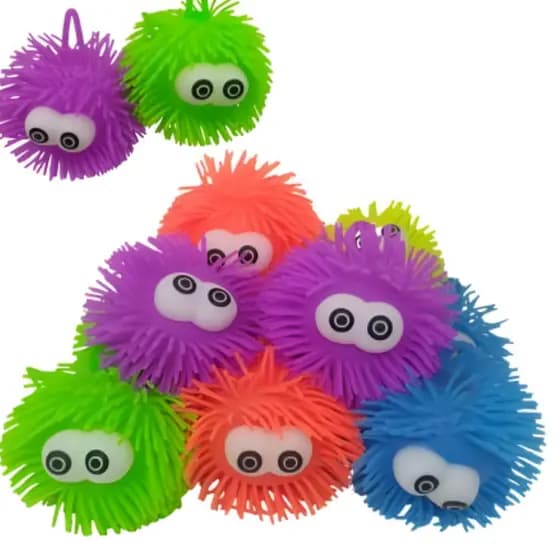35 Orbis Flofy Mesh Stress Ball Apertar  Com Luz Led Squezee Bola Maluca Vai e Volta