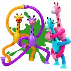 50 Girafas Diversas Cores Pop It Tubo Estica E Gruda Revenda Lembrancinha