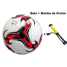 Bola Futebol Campo Tamanho Oficial Costurada Número 5+Bomba De Ar Para Encher