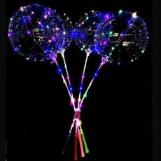 50 Balões Bexiga Led Bola De Luz Com Haste P/ Festa
