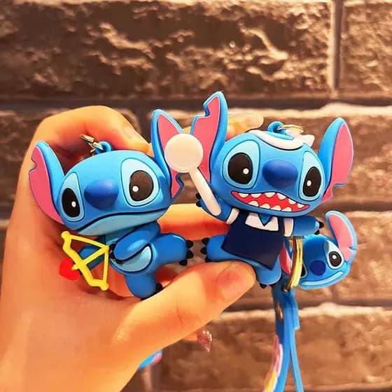 Chaveiros Stitch Fofo Chaveiro 3D Emborrachado Colecionável Envio Sortidos