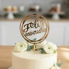 Topo Bolo Decoração Brilho Prata Dourado Festa Topper Plaquinha Confeiteira de Bolos Acrilico Espelhado