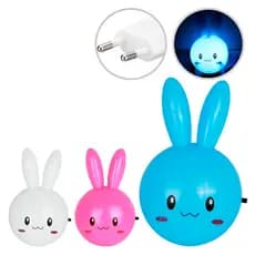 Mini Abajur De Tomada Luminária Led Infantil Coelho Bivolt