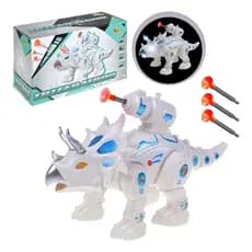 Brinquedo Dinossauro Lançador Que Anda Lança Dardos Som Luz