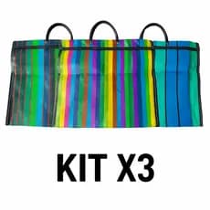 Kit 3 Sacola Feira Grande Mercado Bolsa Praia Reforçada