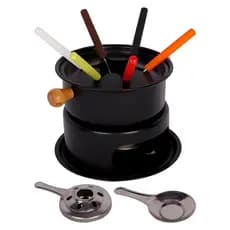 Kit Conjunto Aparelho Para Fondue Completo 11 Peças Inox