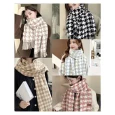 Cachecol Dente-de-poule Outono Inverno Feminino/Masculino/Unissex, Lenço, Xale, Pashmina, Echarpe Estampa Em Xadrez