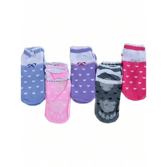 Kit 6 e 12 Pares Meia com Antiderrapante  SOQUETE FEMININA CALÇA DO  35 AO 40 com Antiderrapante Pilates Yoga Algodão