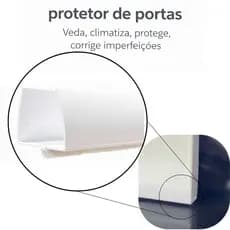 Protetor de Porta com escova de vedação anti inseto, climatizador, anti estufamento, reparador de inchaço em PVC