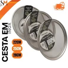Escorredor Inox Cesta 22cm 25cm 28cm Multiuso Cozinha PROMOÇÃO