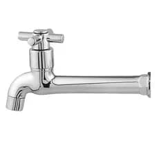 Torneira Abs Cromada Fixa reta De Parede Longa 1/4 Volta para tanque jardim cozinha 18cm PROMOÇÃO