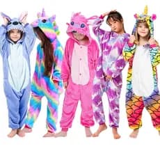 Novo Pijama De Ponto De Inverno Para Crianças Kigurumi Animal Infantil Panda Licorne Onesie Meninos Meninas Roupa De Dormir Dinossauro