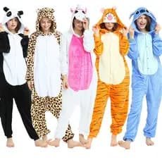 Adultos Animal Onesies Unicórnio Pijamas Unissex Panda Totoro Stitch Pikachu Tigre Vaca Ponto Animado Flanela Pijama